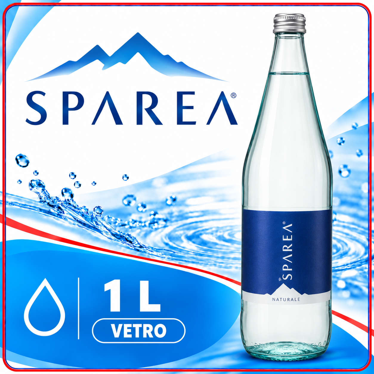 ACQUA SPAREA LITRO VETRO 1lt x 12pz NATURALE