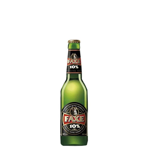 FAXE10PERC Faxe 10% è una birra strong lager dal carattere deciso, pensata per chi ama sapori intensi e una gradazione importante. Di colore dorato brillante, offre un gusto pieno e corposo, con un piacevole equilibrio tra note di malto e una leggera amarezza del luppolo. Ideale da gustare ben fredda, è perfetta per chi cerca una birra dal profilo robusto e dall'inconfondibile stile danese.